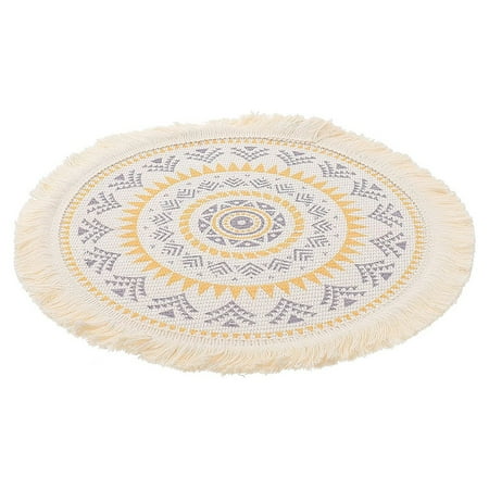 

2Pcs Christmas Table Placemat Cotton Cup Pad Mandala Style Railway Christmas Tableware Mat Table Cup Mat for Table