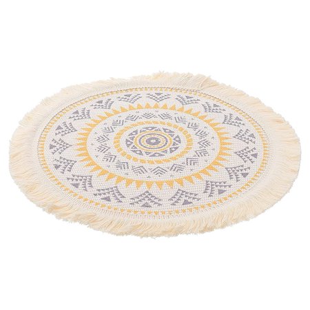 

2Pcs Christmas Table Placemat Cotton Cup Pad Mandala Style Railway Christmas Tableware Mat Table Cup Mat for Table