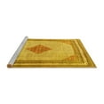 thumbnail image 2 of Ahgly Company Machine Washable Indoor Round Persian Yellow Traditional Area Rugs, 3' Round, 2 of 4
