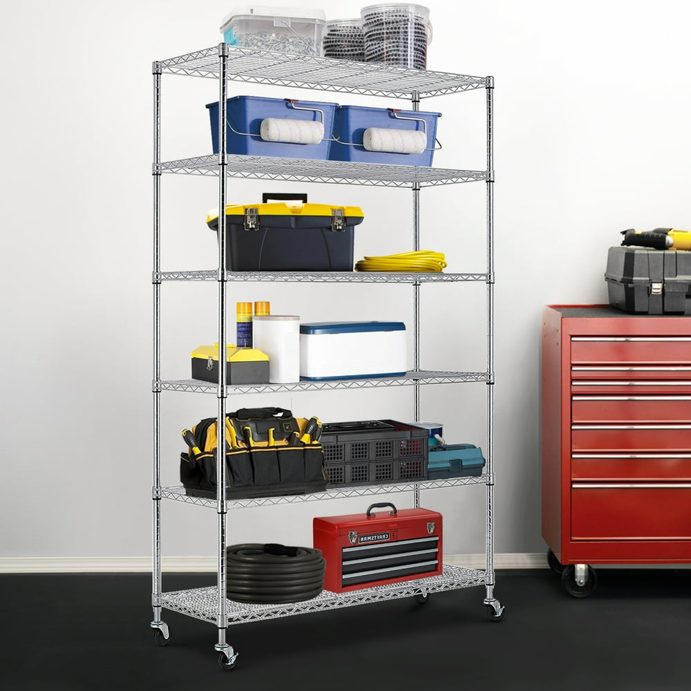 6 Tier Wire Shelving Unit Heavy Duty Height Adjustable NSF