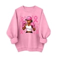 thumbnail image 2 of Uootdi Breast Cancer Awareness Womens Sweatshirt Crew Neck Long Sleeve Cool Girl Print Oversized Womens Tops, 2 of 5
