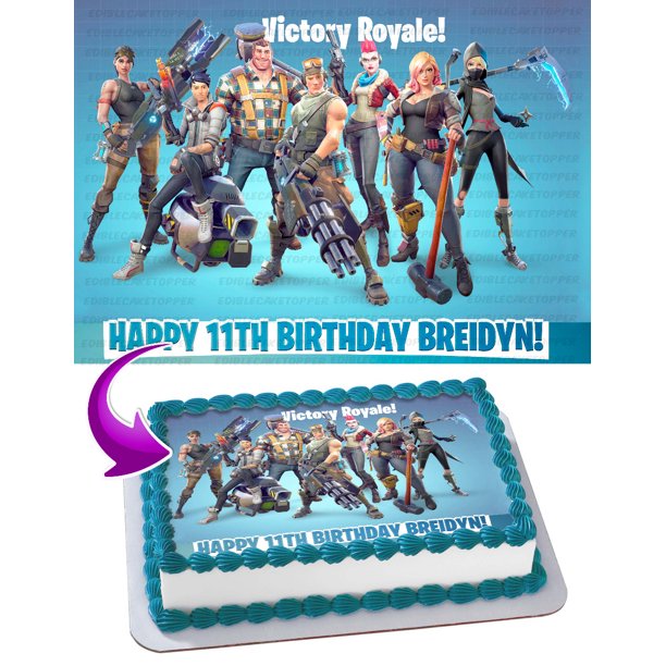 Fortnite Royale Battle Edible Cake Topper 11 7 X 17 5 Inches 1 2 Sheet Rectangular Walmart Com