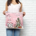 thumbnail image 2 of Pink Gnomes Christmas Pillow Covers 24x24 Inch Decorative Throw Pillow Cover, Xmas Tree Gifts Winter Snowflake Birds Sofa Pillowcases Accent Cushion Case Home Decor Bedroom Living Room, 2 of 6