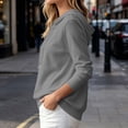 thumbnail image 5 of Cowsor Womens Hooded Button Down Cardigans Long Sleeve Drawstring Hood Side Pockets Solid Color Relaxed Fit Soft Knit Breathable Casual Layering Sweater Tops, 5 of 7