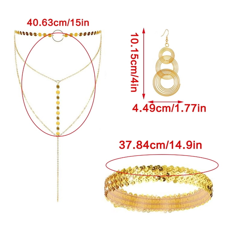 JZROCKER 5Pieces 70s Disco Dress up Jewelry Set, Sunglasses  display picture 2