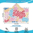 thumbnail image 2 of Vibrant Mixed Pioneer Flower Pattern Hooded Bath Towel，50"x30" for Ages 3 To 12 Kids, Quick Dry Lightweight Soft Microfiber Hood Beach Towel Cover Up for Kids, 2 of 7