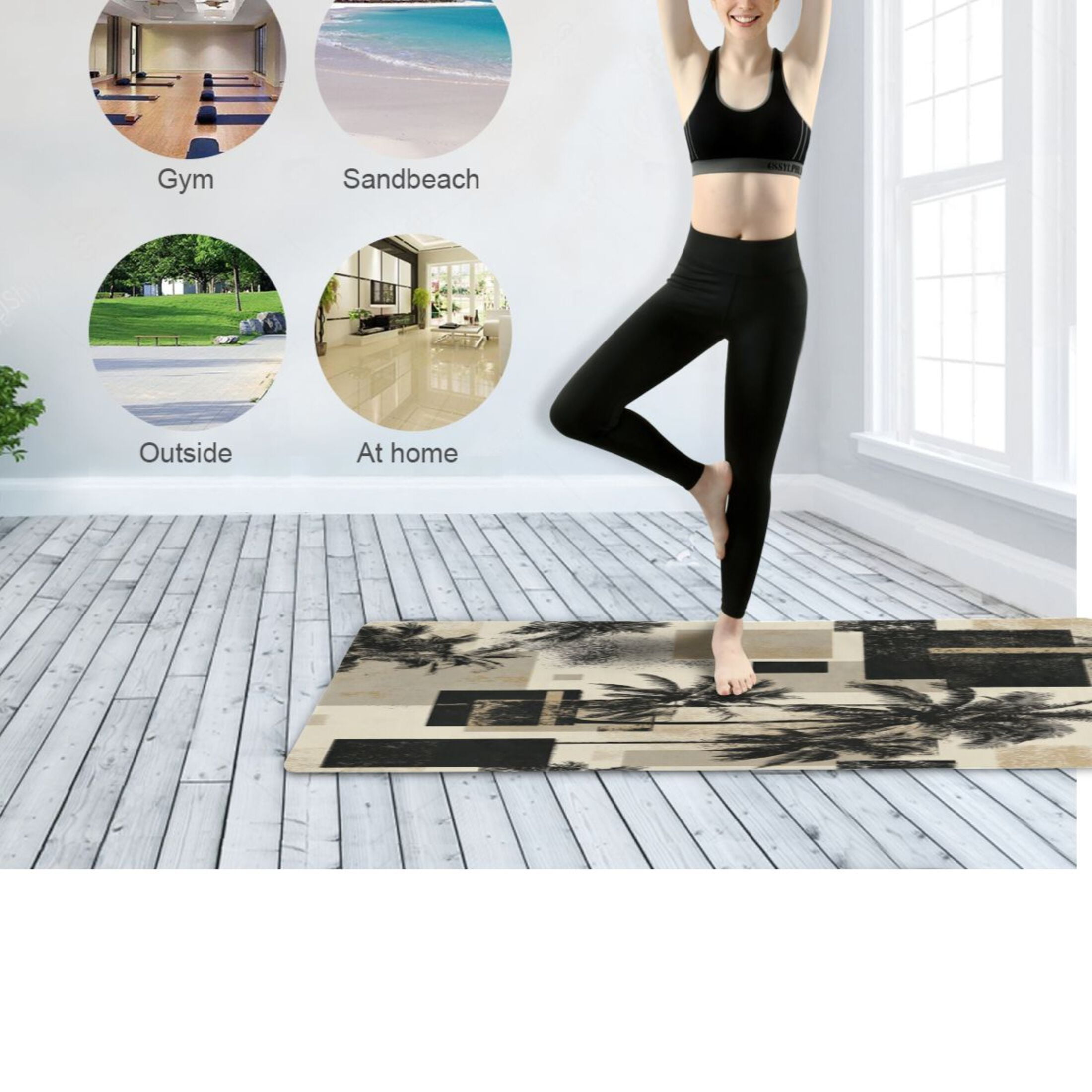 BZSMCE Yoga Mat Women Fitness Mat Abstract Tropics Pattern