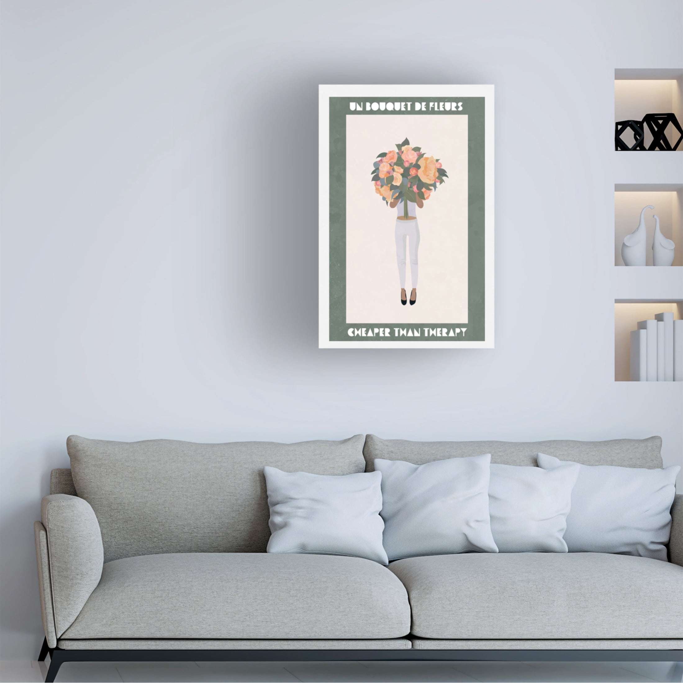 Trademark Fine Art Sarah Manovski Flowers girl therapy Canvas Wall Art