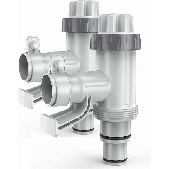 Pool Plunger Valve Plus for Above Ground Pool - 2-in-1 Plunger Valve Replacement Parts, Pool Accessories, 1/4 Inch Pool Pipe Holder with Plunger Valve(2PCS) (2 Pack-New)