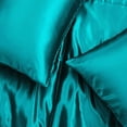 thumbnail image 2 of Whale Flotilla 3-Piece Reversible Silky Soft Twin Size Comforter Bedding Set, Luxurious Satin Comforters with 1 Satin Pillowcase, Lightweight Duvet for All Seasons, Turquoise, 2 of 8