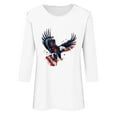 thumbnail image 4 of FAVIPT American Flag Shirts for Women 3/4 Length Sleeve Round Neck Tunic Tees 4th of July Patriotic Print Blouses Casual Fashion Shirts Multicolor,XL, 4 of 4