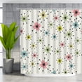 thumbnail image 3 of Mid-Century Shower Curtain Iconic Atomic Starburst Century Mid 60s Retro Abstract Geometric Pattern Space Sputnik Classic Design Bath Decor Polyester with Hook, 3 of 5