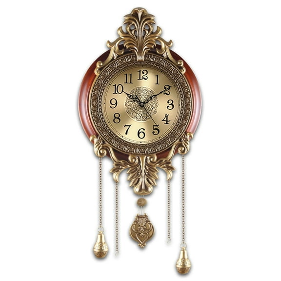 Aero Snail 14" Pendulum Wall Clock, Solid Wood, Battery Operated, Retro Vintage Clock 206B