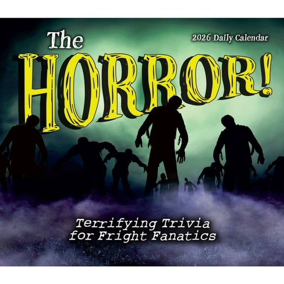 Sellers Publishing, The Horror Terrifying Trivia for Fright Fanatics 2026 Desk Calendar, 5.9'' X 5.2'', Daily Calendar with Adhesive Binding