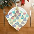 thumbnail image 2 of Dreamtimes Valentine's Day Love Heart Cloth Napkins Set of 1, Oversized Washable Reusable Polyester Dinner Table Napkins for Family, Restaurant, Party Decor, 20 x 20 Inch, 2 of 7