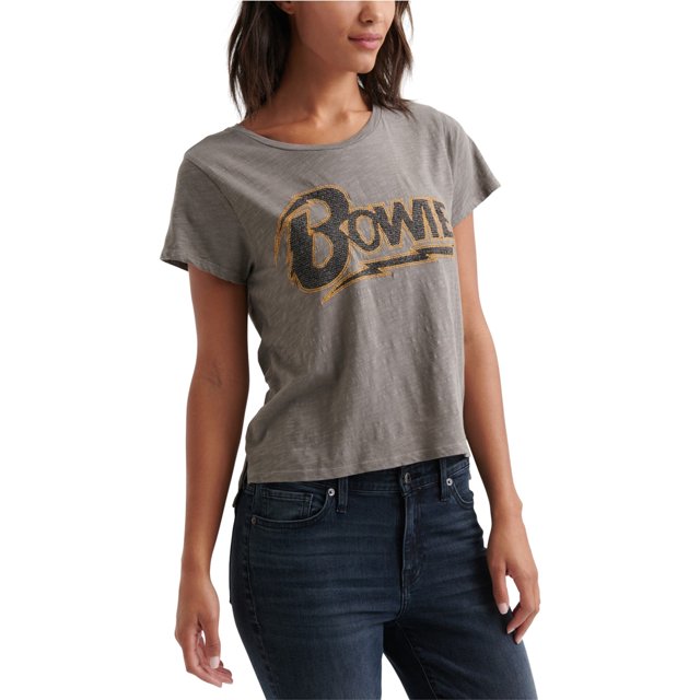 Camiseta con adornos de Bowie Lucky Brand para mujer gris extragrande
