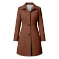 thumbnail image 5 of Tqcoqu Pea Coats For Women Stand Collar Single Breasted Trench Coat Fashion A-Line Fall Winter Jackets, 5 of 9