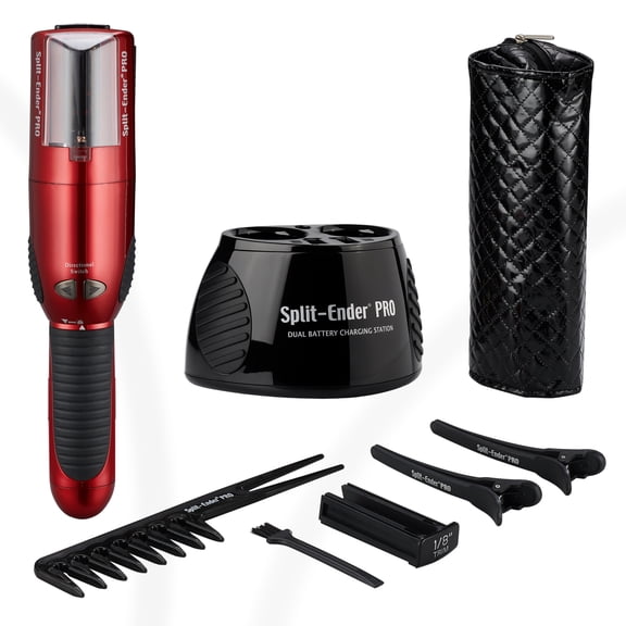 Split Ender Pro - (Free Charging Station) Automatic Split End Hair Trimmer, Rechargeable Tool for the Fast & Easy Removal of Split Damaged Hair Ends