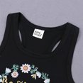 thumbnail image 6 of Odeerbi Toddler Two-piece Set Boys Girls Summer Sunflower Outfits Tank Tops Denim Shorts Baby Clothes Letter Print Vest Shorts Set Black, 6 of 9