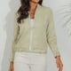 thumbnail image 4 of Puntoco Mujer Primavera Otoño Estampado Cremallera Manga Larga Slim Fit Chaqueta Flash Picks Puntoco Puntoco-4659, 4 of 7