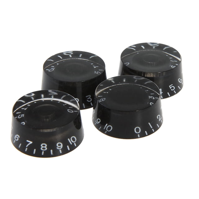 Shisuyan 4 Pcs/ensemble Boutons de Guitare Ronds Contrôle du Volume Boutons Rotatifs pour Guitare Électrique Style Épiphone Pièces de Rechange (Noir)