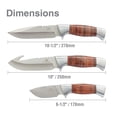 thumbnail image 6 of Mossy Oak 3-Pack Hunting Knives, Leather Wrapped with Sheath, 5" Stainless Steel Blade Length, 6 of 11