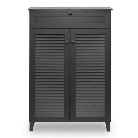 Bowery Hill 45.25" Shoe Cabinet in Espresso