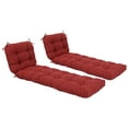 thumbnail image 4 of BPS 76" x 22" x 5" Tufted Chaise Lounge Cushion, Water-Resistant Outdoor Wicker Patio Chair Cushion, Set of 2 - Red, 4 of 9