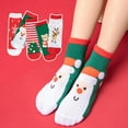 thumbnail image 2 of Diufon 5 Pairs Toddler Baby Boy Girl Socks Christmas Printed Lined Middle Tube Crew Socks Kids Cotton Warm Socks, 2 of 13