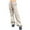 Khaki, variant on Women Pants Casual Drawstring Low Waist Cargo Pants Baggy Straight Wide Leg Trousers Hop Streetwear Women Dress Pants Green L