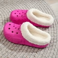 thumbnail image 4 of Women and Men Fuzzy Lined Clogs Memory Foam Warm Fuzzy Slippers Winter Waterproof Indoor Outdoor Garden Shoe Slipper Pink Size 8, 4 of 5
