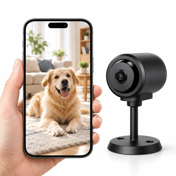 1080P WiFi Security Camera for Home, Indoor Wireless Camera with Night Vision, Motion Detection, TF Card Storage, Compact Mini Camera for Room Monitoring