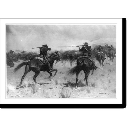 Historic Print, [Fighting over a stolen herd. Protecting the herd"].Frederic Remington.", 16" x 20"