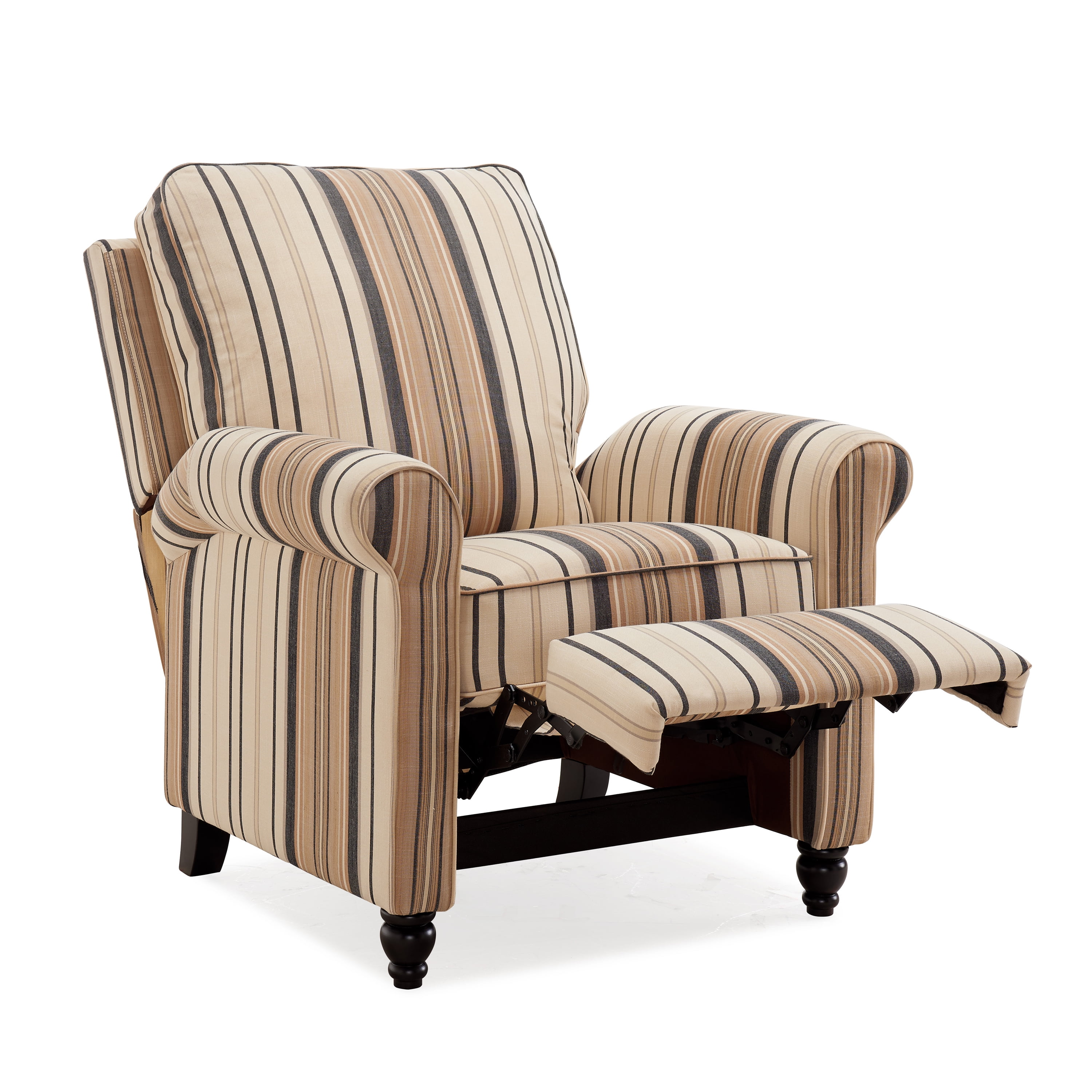 Homesvale Lincoln Push Back Recliner Chair, Brown and