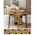 thumbnail image 6 of Hokiten Table Runners 36 Inches Long Dress Scarves, Yellow Sunflower Farmhouse Kitchen/Dining Table Runner, Short Coffee Tablerunners, White Black Checkered Retro Art 13x36 Inch, 6 of 7