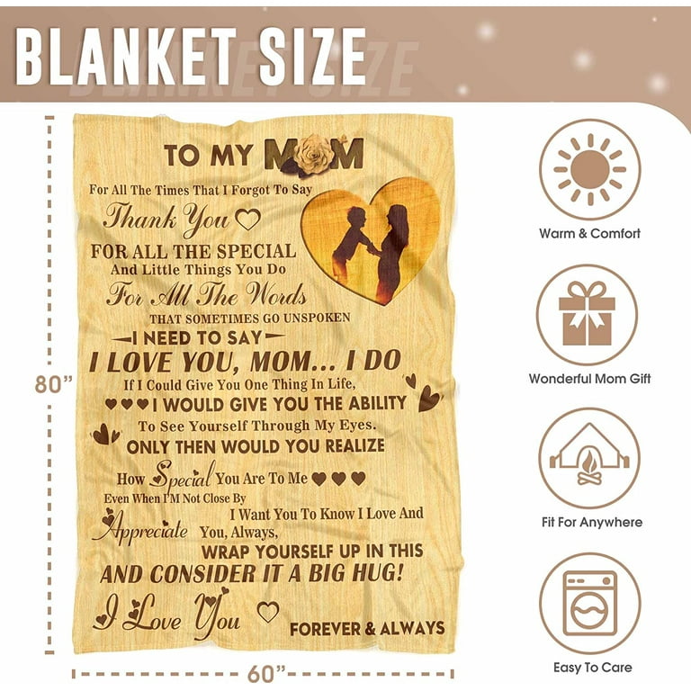 Daughter and Mother Blanket - The love between a Mother and Daughters is  forever (Black)