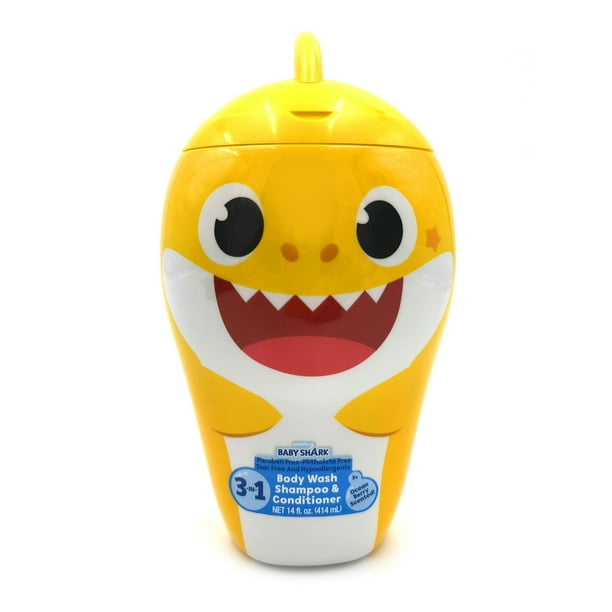 Baby Shark 3in1 Shampoo, Conditioner, & Body Wash, 14 Oz, Ocean Berry