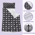 thumbnail image 4 of Kainsy Duckbe Toddler Nap Mat for Daycare, Personalized Kids Sleeping Bag with Pillow and Blanket, Portable Kindergarten Nap Mat with Custom Name, Preschool Travel Camping, Grey & White, 4 of 9