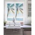 thumbnail image 2 of Window Privacy Film Blue Coastal Stained Glass Window Film Decorative Sun Block Window Cover Summer Palm Trees Vacation Watercolor Window Clings Static Adhesive Sticker for Bathroom 19.6"x39.3", 2 of 7