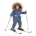 thumbnail image 3 of shoper Boys Snow Bibs Winter Coat and Snow Pants Set Overall Windproof Snowboard Outdoor Toddler Ski Outfit Navy 100, 3 of 7