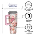 thumbnail image 4 of OBREWU Pink Bichon Frise and Flower Tumbler with Handle and Lid,Pink Bichon Frise and Flower 40oz Double Wall Vacuum Insulated Tumbler,Cups Gift for Women and Men, 4 of 7