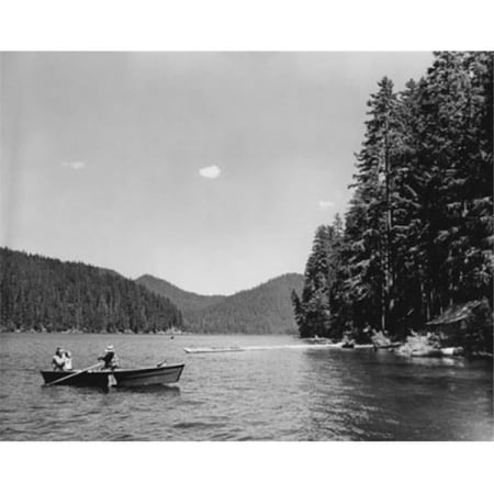 Parents with Their Child Fishing in a Lake Spirit Lake Washington USA Poster Print - 18 x 24 in.