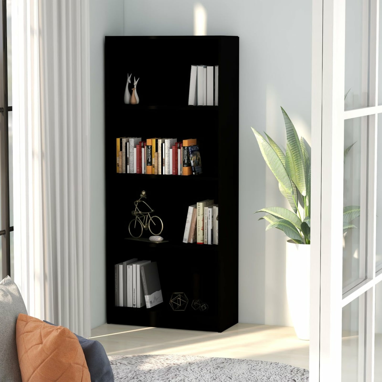 Details about   Convenience 4 Tier Concepts Oxford "A" Frame Bookshelf in Espresso Black Indoor 