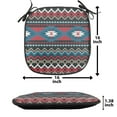 thumbnail image 5 of Antique Chair Seating Cushion, Prehistoric Style Folkloric Striped Design Antique Mayan Patterns, Soft Seat Pads for Office with Anti-slip Backing, 16"x16", Black Blue Coral, by Ambesonne, 5 of 7