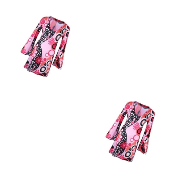 Sonducket Womens Retro Style 60s 70s Hippie Set Costume Coatume Dress 2piezas SG