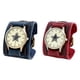 thumbnail image 1 of Reloj de pulsera con cinturón ancho, estilo punk, esfera grande, brazalete de regalo de hip hop, reloj de pulsera para bodas, aniversarios, cumpleaños, negocios informales. rojo azul, 1 of 9