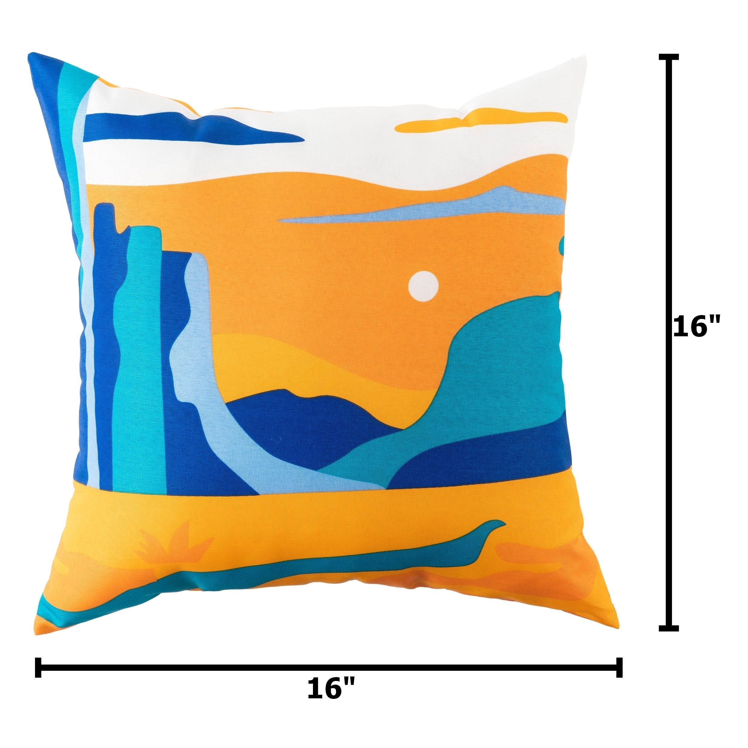 Mainstays SW Landscape Reversible Outdoor Throw Pillow 16 Inch Multicolour Novelty