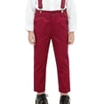 thumbnail image 2 of Fozruso Boys Dress Pants For School Formal Occasions Comfortable Flat Front Pants With Adjustable Waistband Durable Twill Pants Classic Fit School Uniform Pants Sizes 9-10 Years(Red), 2 of 7