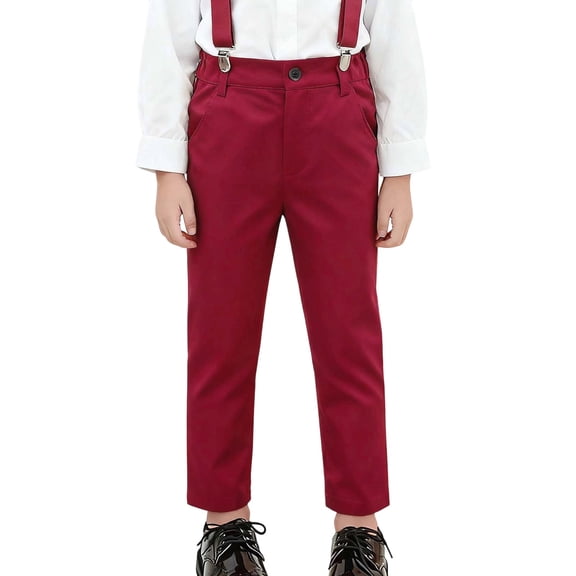 HNMKIU Boys Formal Dress Pants For School And Comfortable Flat Front Trousers With Adjustable Waistband Twill Fabric Classic Fit ,12-13 Years