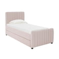 thumbnail image 2 of TOV Furniture Angela Lit Gigogne en Velours Rose Pâle, Format Simple, 2 of 7
